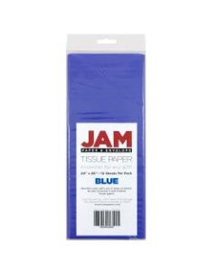 JAM Paper Tissue Paper, 26inH x 20inW x 1/8inD, Blue, Pack Of 10 Sheets