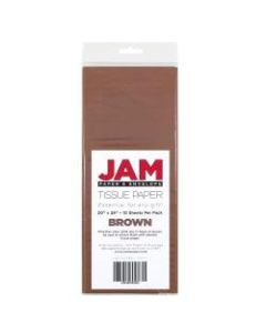 JAM Paper Tissue Paper, 26inH x 20inW x 1/8inD, Brown, Pack Of 10 Sheets
