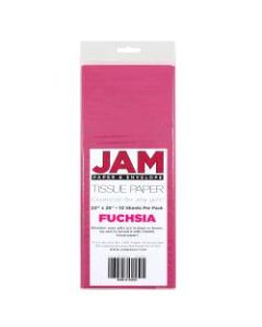 JAM Paper Tissue Paper, 26inH x 20inW x 1/8inD, Fuchsia, Pack Of 10 Sheets