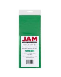 JAM Paper Tissue Paper, 26inH x 20inW x 1/8inD, Green, Pack Of 10 Sheets