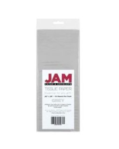 JAM Paper Tissue Paper, 26inH x 20inW x 1/8inD, Gray, Pack Of 10 Sheets
