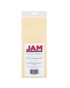 JAM Paper Tissue Paper, 26inH x 20inW x 1/8inD, Ivory, Pack Of 10 Sheets
