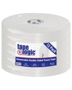 Tape Logic Removable Double-Sided Foam Tape, 1in x 36 Yd., White, Case Of 12 Rolls