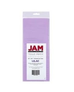 JAM Paper Tissue Paper, 26inH x 20inW x 1/8inD, Lilac, Pack Of 10 Sheets
