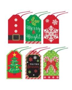 Amscan Christmas Modern Tape-On Gift Tags, 1-1/2in x 2-3/4in, Multicolor, Pack Of 180 Tags