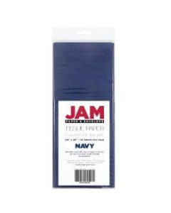 JAM Paper Tissue Paper, 26inH x 20inW x 1/8inD, Navy Blue, Pack Of 10 Sheets