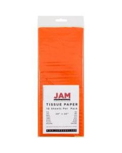 JAM Paper Tissue Paper, 26inH x 20inW x 1/8inD, Orange, Pack Of 10 Sheets