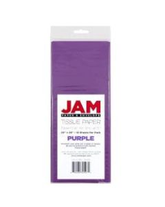 JAM Paper Tissue Paper, 26inH x 20inW x 1/8inD, Purple, Pack Of 10 Sheets