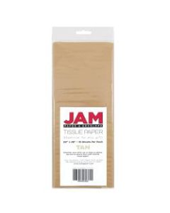 JAM Paper Tissue Paper, 26inH x 20inW x 1/8inD, Tan, Pack Of 10 Sheets