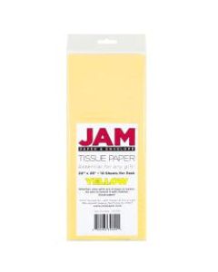 JAM Paper Tissue Paper, 26inH x 20inW x 1/8inD, Yellow, Pack Of 10 Sheets