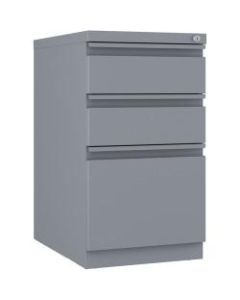 Lorell Fortress TLeg Educator Desk Mobile Pedestal - 15in x 23in x 19.2in - 3 x File Drawer(s), Box Drawer(s) - Material: Steel Ball Bearing, Steel Pedestal, Laminate Work Surface - Finish: Silver