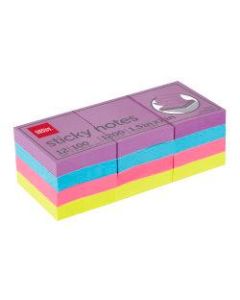 Office Depot Brand Sticky Notes, 1-1/2in x 2in, Assorted Vivid Colors, 100 Sheets Per Pad, Pack Of 12 Pads