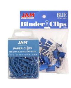 JAM Paper Clips Combo Kit, Regular/Small, Blue