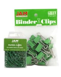 JAM Paper Clips Combo Kit, Regular/Small, Green