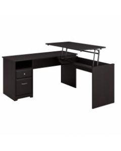 Bush Furniture Cabot 3 Position L Shaped Sit to Stand Desk, 60inW, Espresso Oak, Standard Delivery