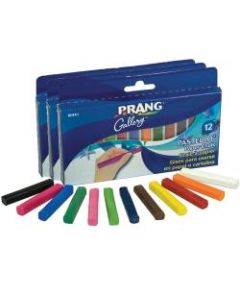 Prang Pastello Chalk Pastels, 2-1/8in x 5/16in, Assorted Colors, 12 Pieces Per Box, Pack Of 3 Boxes