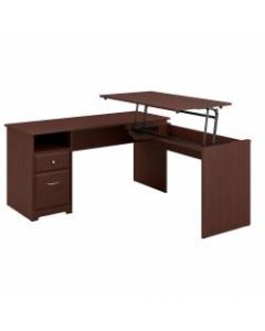 Bush Furniture Cabot 3 Position L Shaped Sit to Stand Desk, 60inW, Harvest Cherry, Standard Delivery