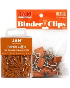 JAM Paper Clips Combo Kit, Regular/Small, Orange