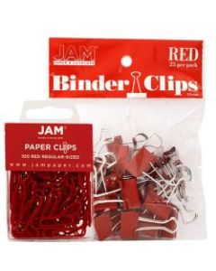 JAM Paper Clips Combo Kit, Regular/Small, Red
