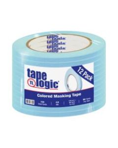 Tape Logic Color Masking Tape, 3in Core, 0.25in x 180ft, Light Blue, Case Of 12