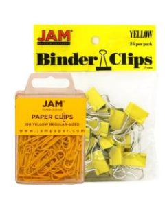 JAM Paper Clips Combo Kit, Regular/Small, Yellow