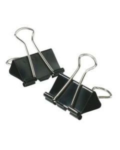 Office Depot Brand Binder Clips, Small, 3/4in Wide, 3/8in Capacity, Black, 12 Clips Per Box, Pack Of 12 Boxes