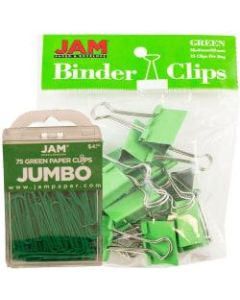 JAM Paper Clips Combo Kit, Jumbo/Medium, Green