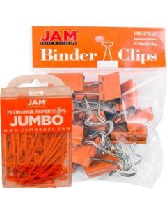 JAM Paper Clips Combo Kit, Jumbo/Medium, Orange
