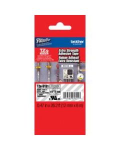 Brother TZe-S131 Black-On-Clear Industrial-Strength Tape, 0.5in x 26in