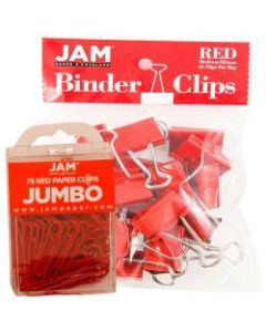 JAM Paper Clips Combo Kit, Jumbo/Medium, Red