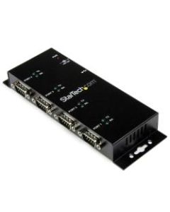 StarTech.com USB to Serial Adapter Hub - 4 Port - Industrial - Wall Mount - Din Rail - COM Port Retention - FTDI USB Serial