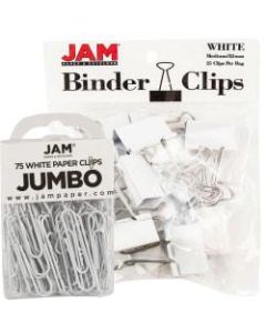 JAM Paper Clips Combo Kit, Jumbo/Medium, White