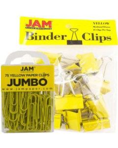 JAM Paper Clips Combo Kit, Jumbo/Medium, Yellow
