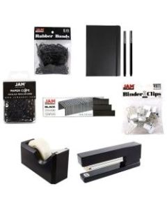 JAM Paper Complete 9-Piece Desk Kit, Black
