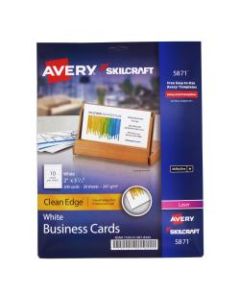 Avery Printable Business Cards, 2in x 3-1/2in, White, 10 Cards Per Sheet, Pack Of 20 Sheets