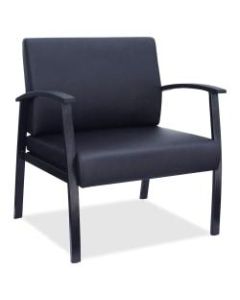 Lorell Big and Tall Guest Chair, Bonded Leather, Black