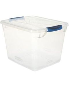 Rubbermaid Cleverstore Storage Tote With Latching Lid, 30 Qt, 18-3/4in x 13-3/8in x 10-1/2in, Clear