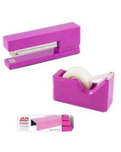 JAM Paper 3-Piece Office Organizer Set, Fuchsia