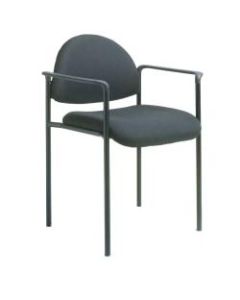 Boss Fabric Stacking Chair With Arms, Black