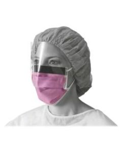 Medline Fluid-resistant Face Mask - Fluid Resistant, Earloop Style Mask, Fog Resistant, Latex-free - Cellulose - Purple - 25 / Box