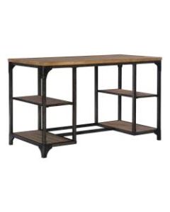 Powell Donat 48inW Desk With Shelves, Weathered Driftwood