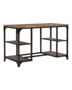 Powell Donat 48inW Desk With Shelves, Weathered Driftwood