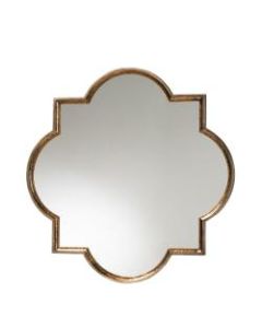 Baxton Studio Vintage Quatrefoil Accent Wall Mirror, 40in x 40in, Antique Bronze/Gold