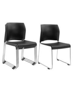National Public Seating 8800 Cafetorium Chairs, Black/Chrome, Set Of 4 Chairs
