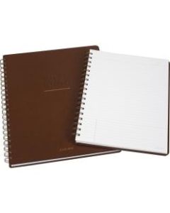 Mead Wirebound Signature Notebook - Twin Wirebound9in11in - Faux Leather Cover - Durable Cover, Date Box, Task Section - 1Each
