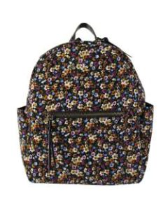 Office Depot Brand Soda Pop Polyester Floral Cord Backpack, Black