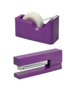 JAM Paper 2-Piece Office And Desk Set, 1 Stapler & 1 Tape Dispenser, Purple