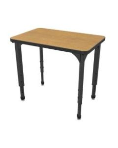 Marco Group Apex Series Adjustable Rectangle Student Desk, Solar Oak/Black