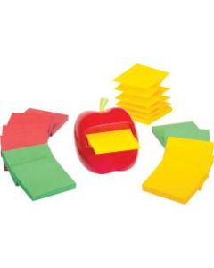 Post-it Pop-Up Note Apple Shaped Dispenser, 4-7/16in x 5-5/16in x 4-3/4in, Red, Pack of 12 Pads