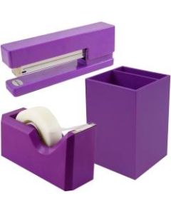 JAM Paper Trio Desk Set, Purple